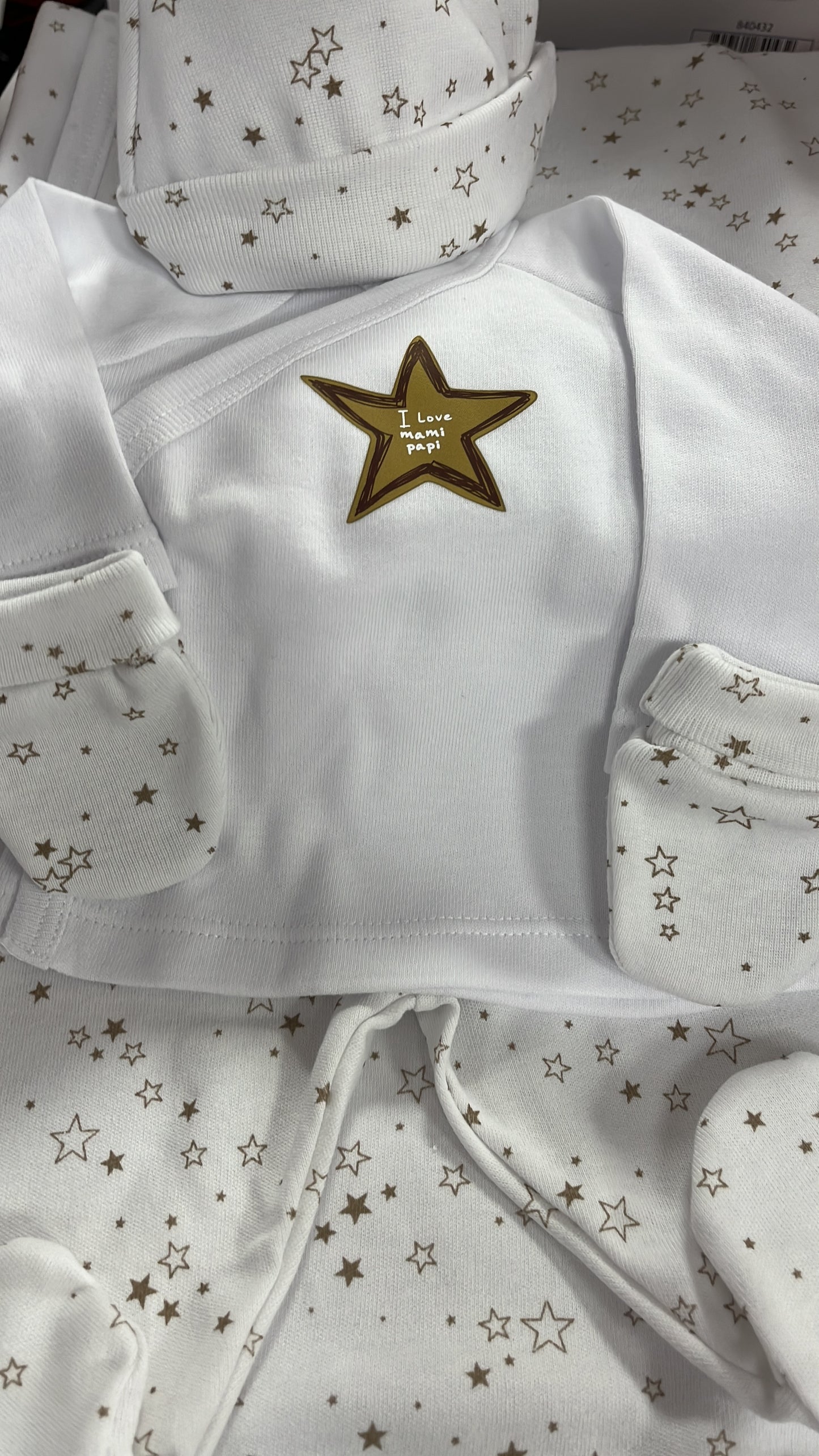 Primeras Puestas Estrella Dorada mami papi 5 piezas