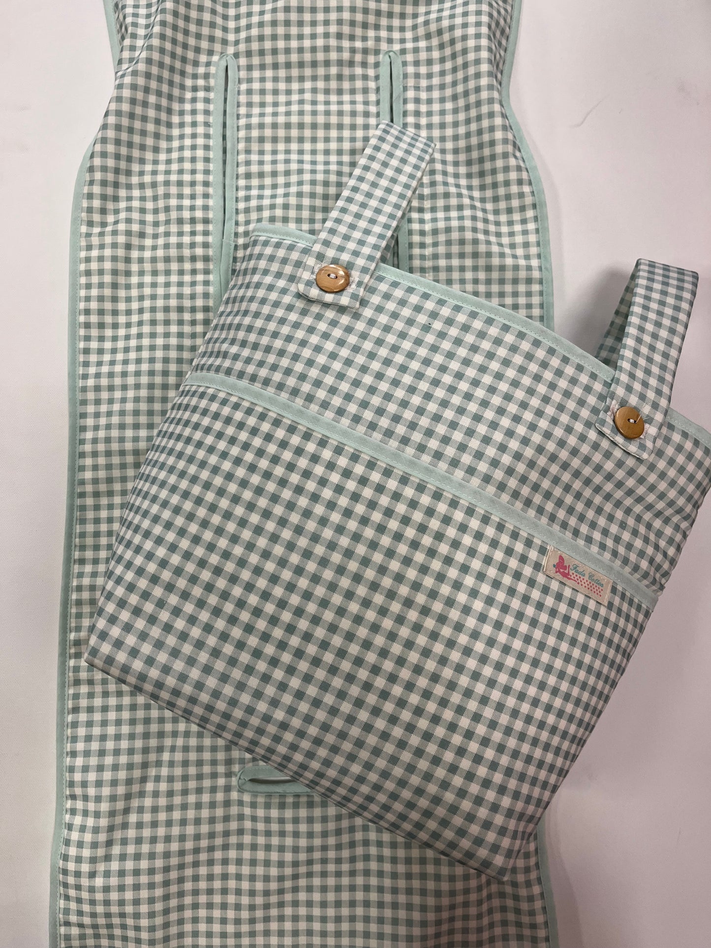 Bolso y Colchoneta de carro o silla de paseo Vichi Menta