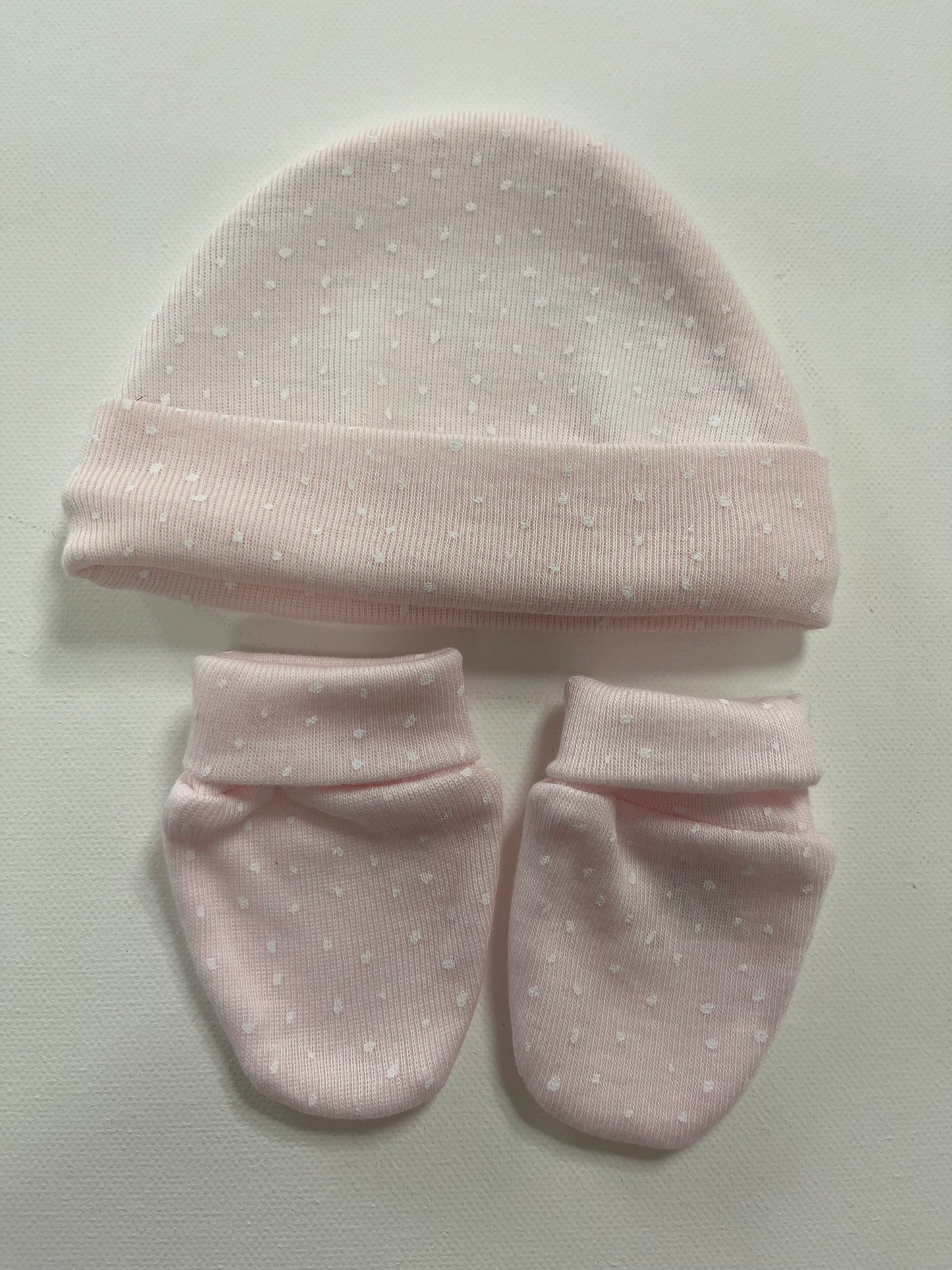 Gorro Manoplas Nubes Rosa