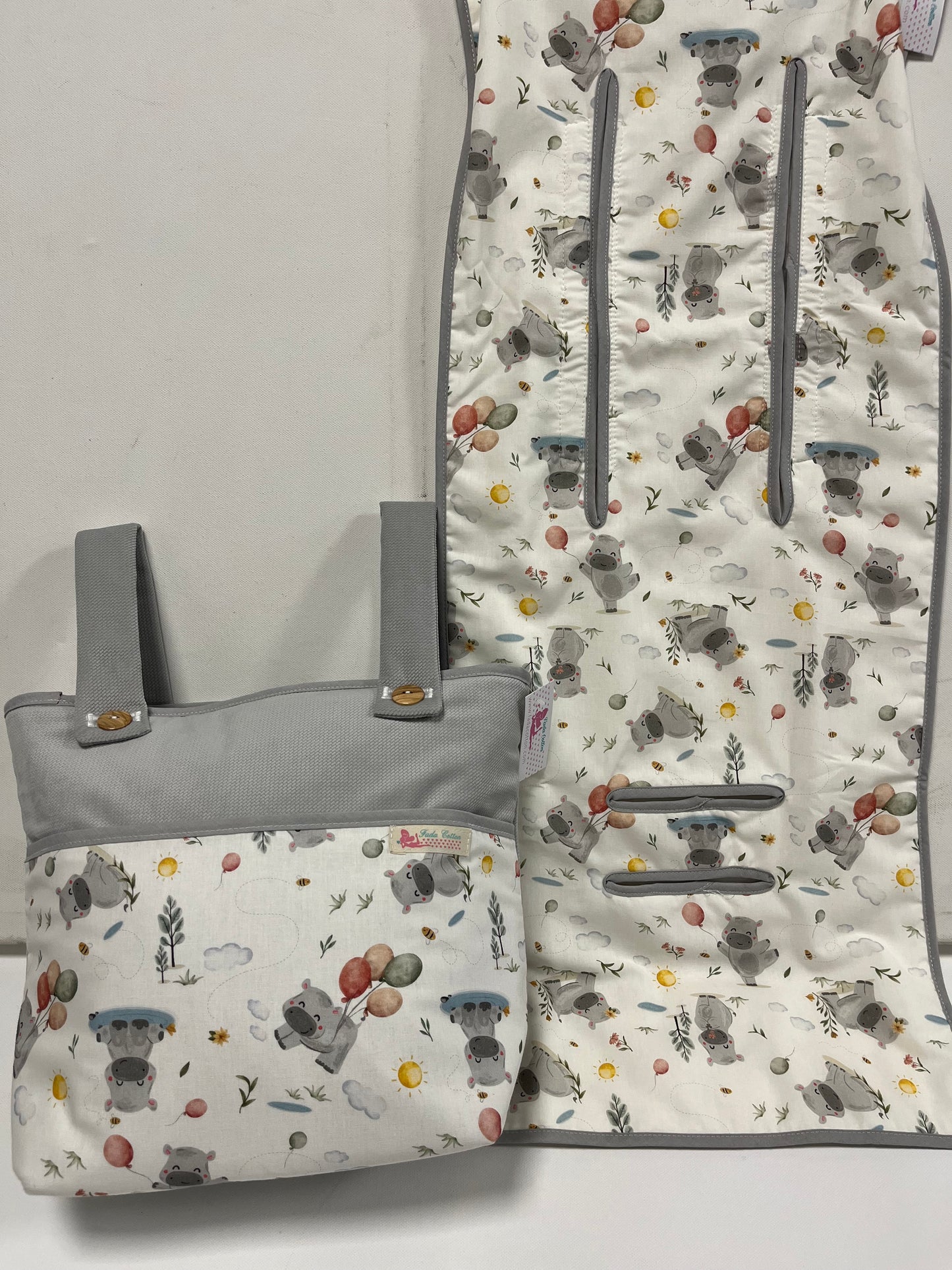 Bolso y Colchoneta Carro o Silla de Paseo Hipos Gris