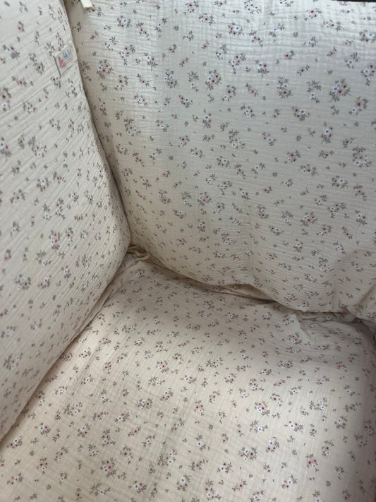 Nórdico y Protector cuna Bambula Flores