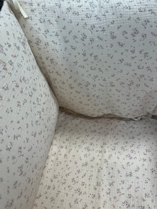 Nórdico y Protector cuna Bambula Flores