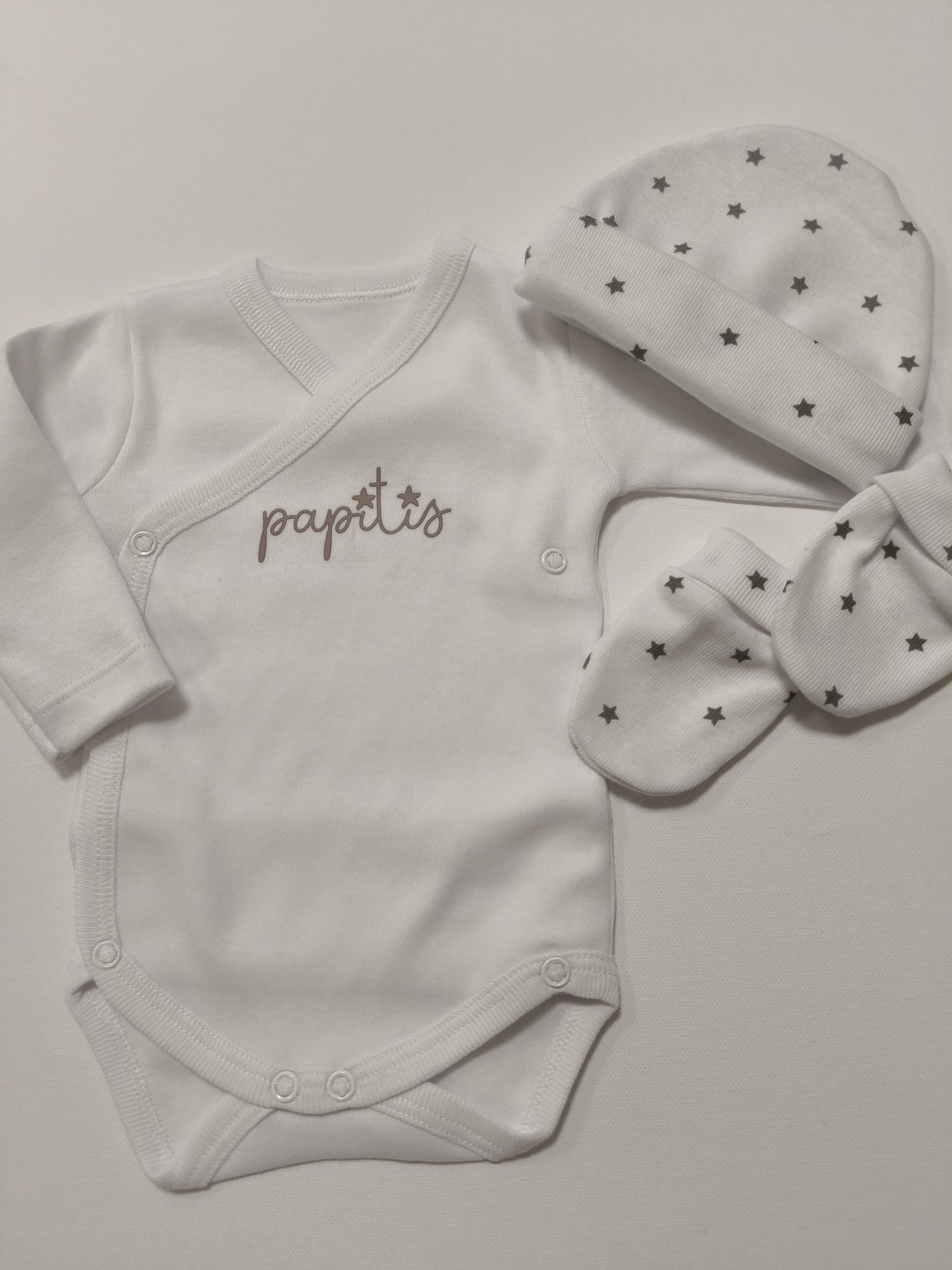 Caja Regalo Pequeña Body, Gorro, Manoplas Papitis
